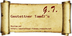 Gestettner Tamás névjegykártya